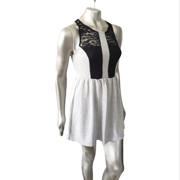 🪻BOGO🪻 Paper Crane Lace &‎ Houndstooth Skater Dress Size Medium - Picture 3 of 8